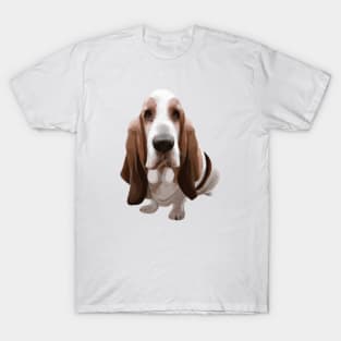 Cute Basset Hound Drawing T-Shirt